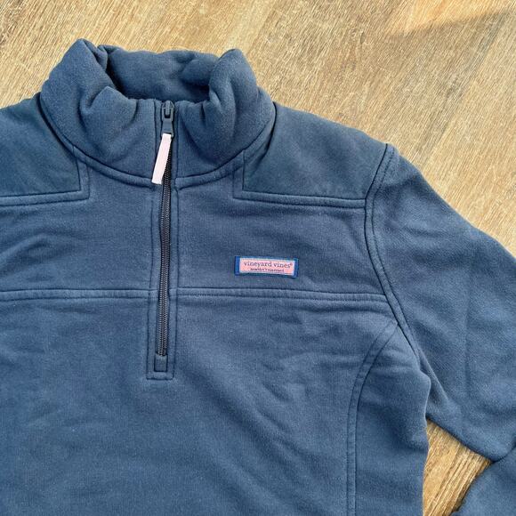 Navy Blue Vineyard vines Shep Quarter-Zip Knit Pullover Sweatshirt - Picture 4 of 6